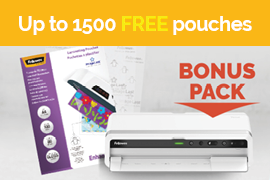  Free pouches with selected Fellowes laminators